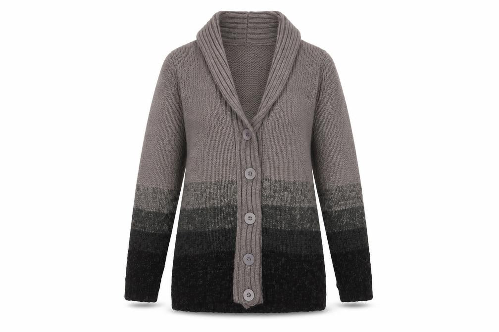 Womens UK Size 10/12 Damart Grey Cardigan Jumper