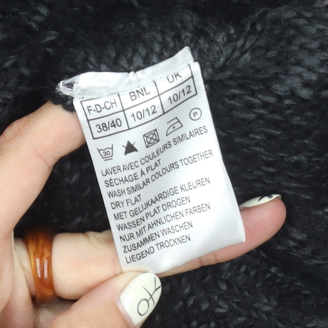 Damart Women's Grey Cardigan Size 10/12 V-Neck Knit