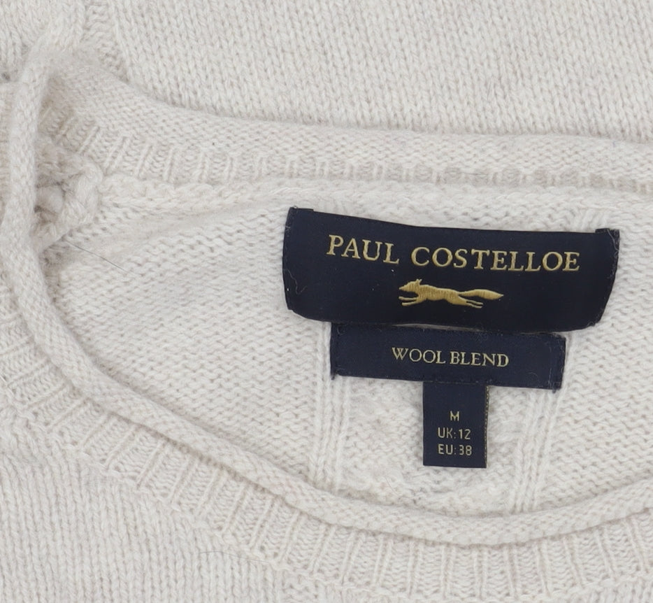 Paul Costelloe Men's Beige Wool Pullover Jumper M