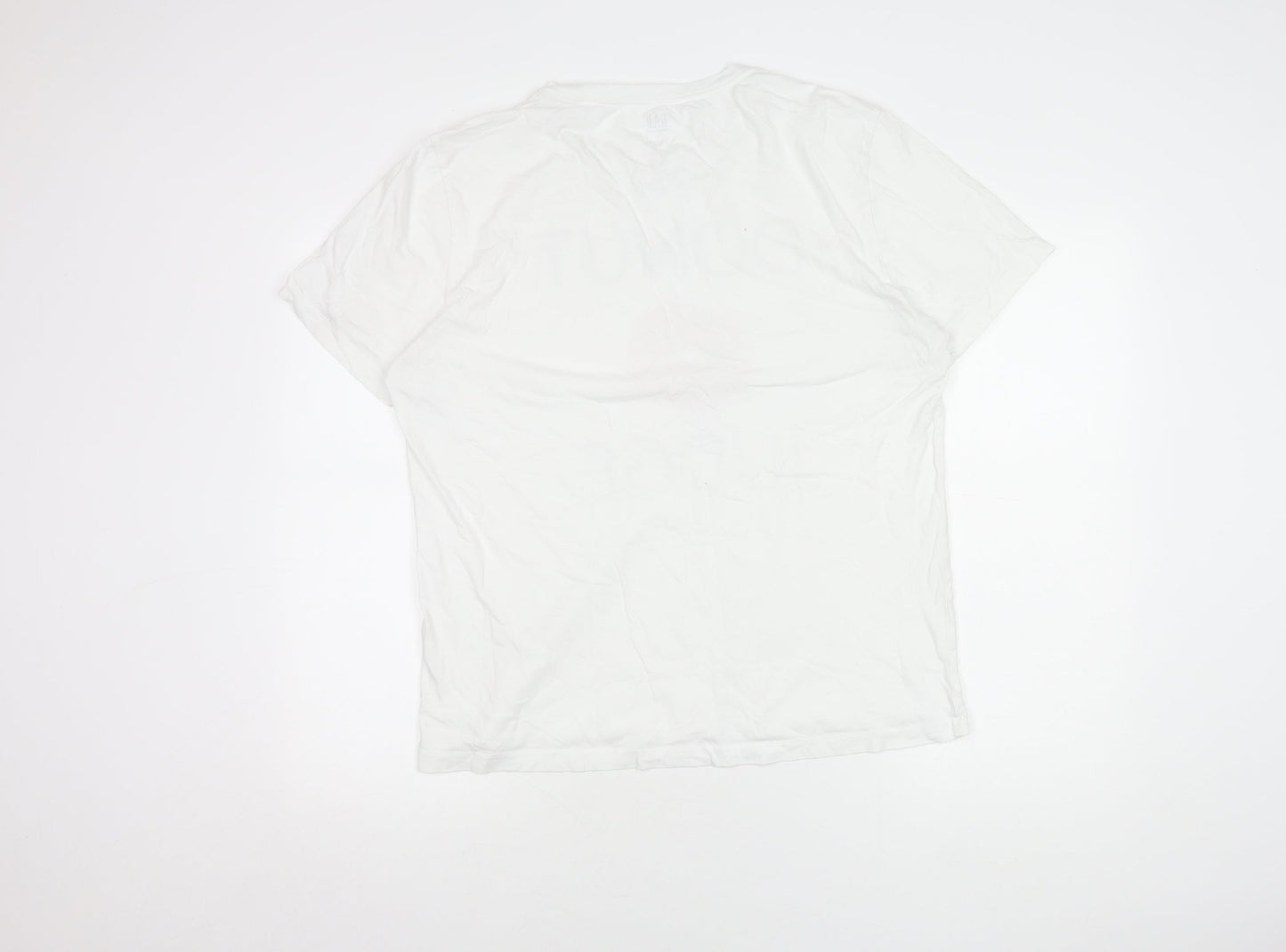 GAP Women's White L T-Shirt - Casual Crew Neck