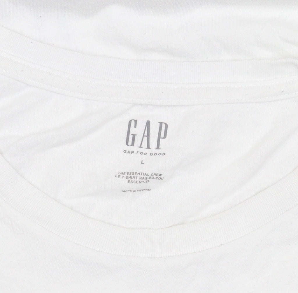 GAP Women's White L T-Shirt - Casual Crew Neck