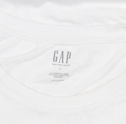 GAP Women's White L T-Shirt - Casual Crew Neck