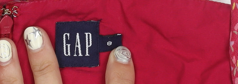 GAP Women's Red Floral Dress, Size 10, Sleeveless, Summer