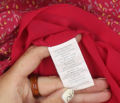 GAP Women's Red Floral Dress, Size 10, Sleeveless, Summer