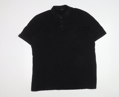 Fila Men's Black Polo Shirt XXL Short Sleeve