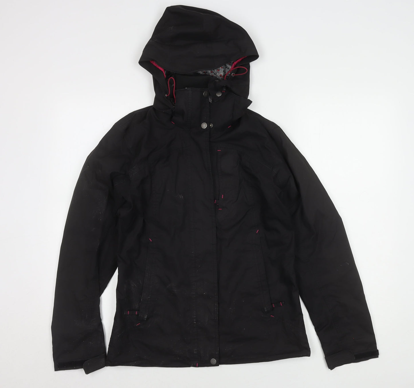 Womens UK Size S DECATHLON Black Parka Coat