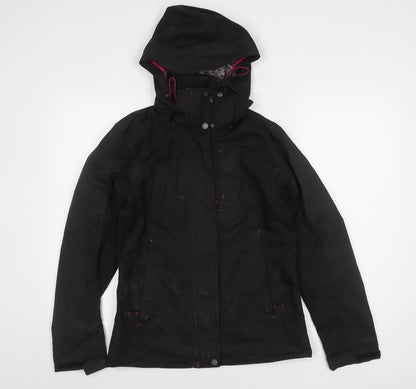 Womens UK Size S DECATHLON Black Parka Coat
