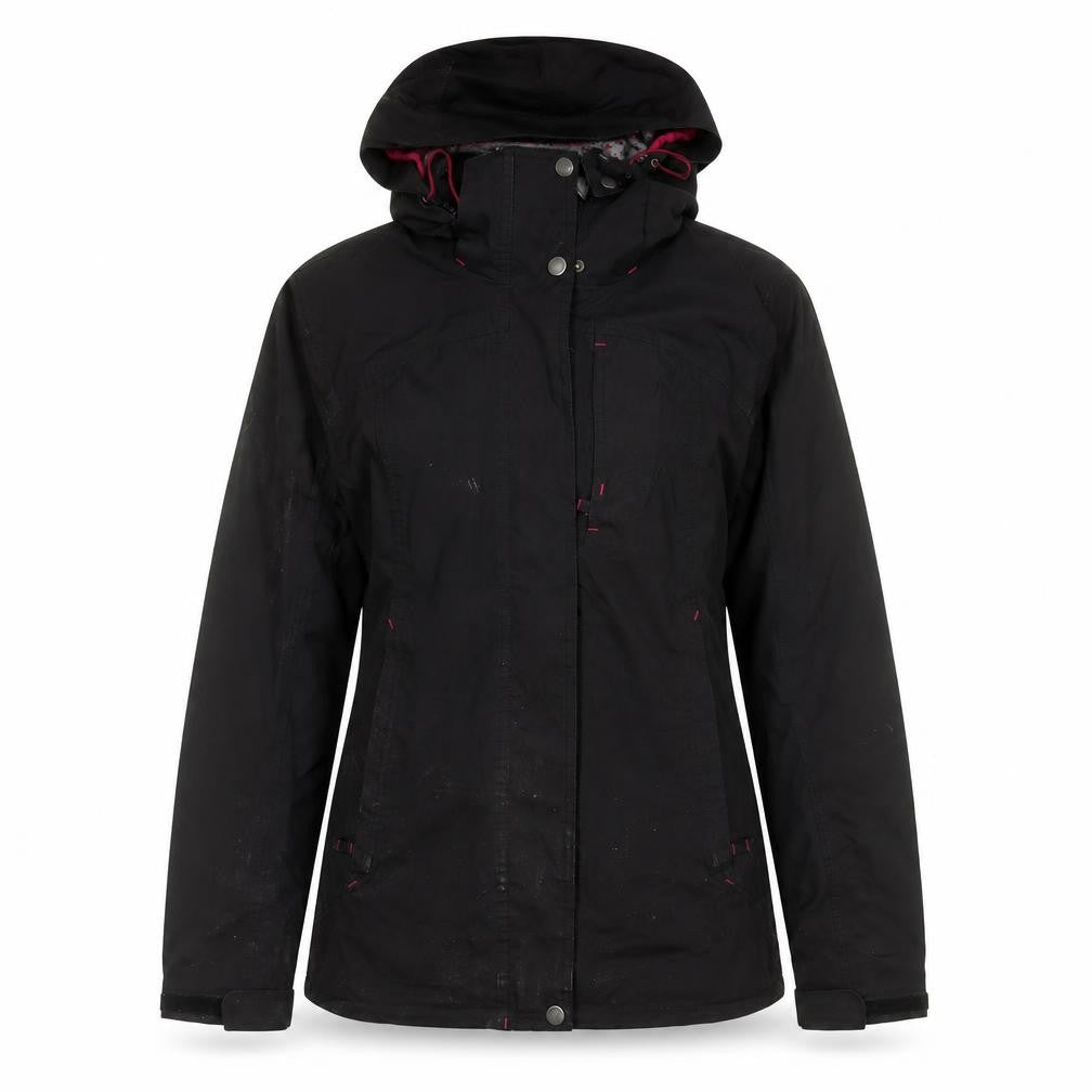 Womens UK Size S DECATHLON Black Parka Coat
