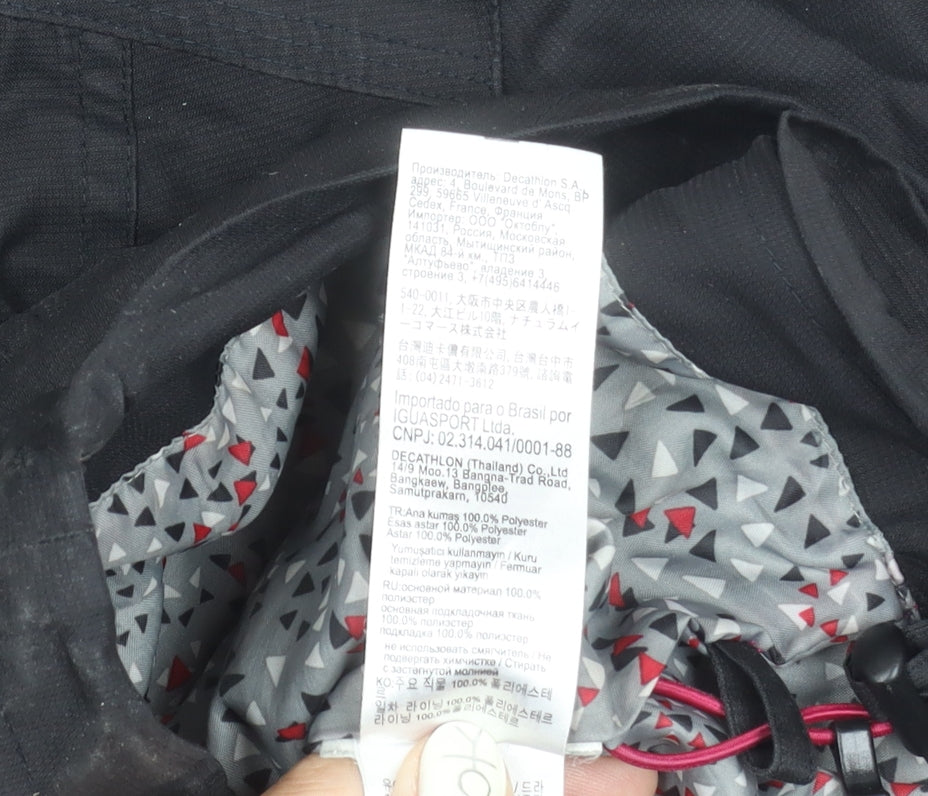 Womens UK Size S DECATHLON Black Parka Coat