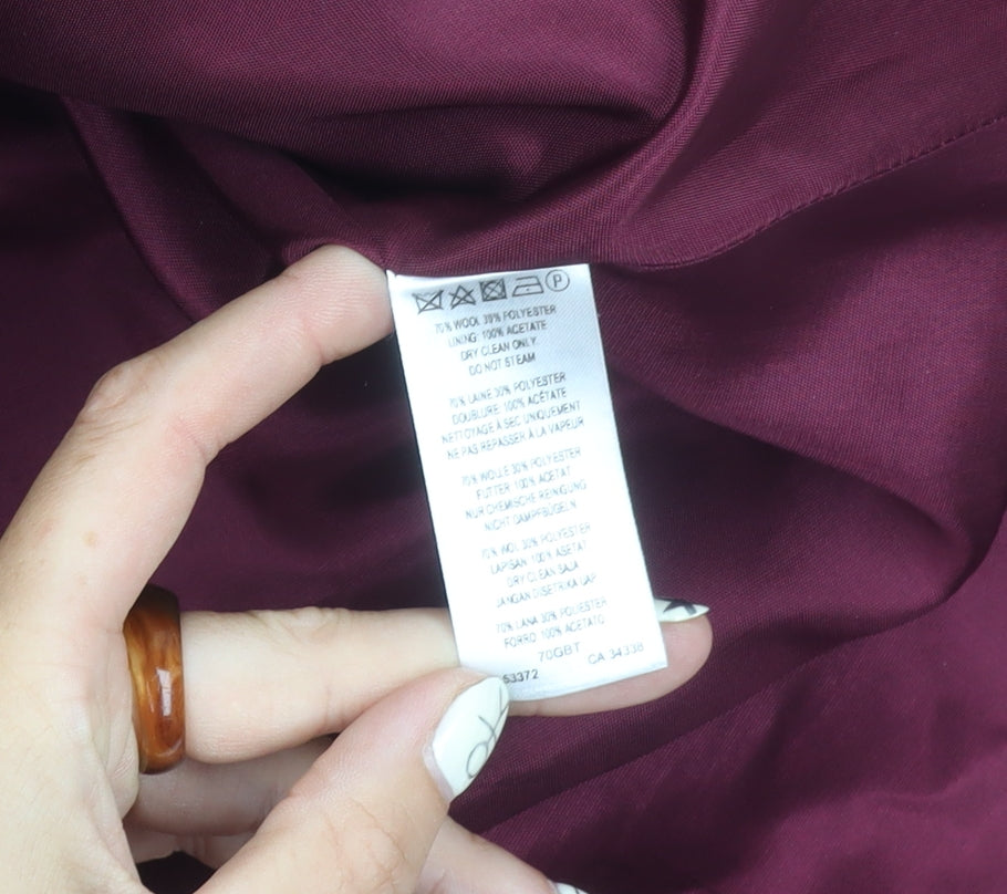 French Connection Women's Red Wool-Blend Trench Coat