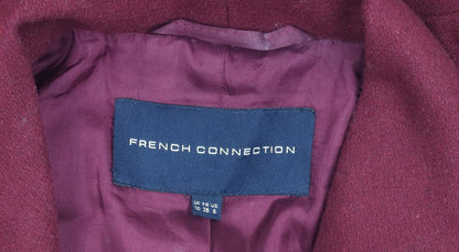 French Connection Women's Red Wool-Blend Trench Coat