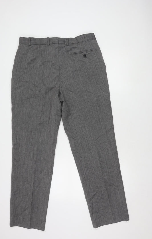 Debenhams Men's Grey Wool Blend Trousers 36 in Waist