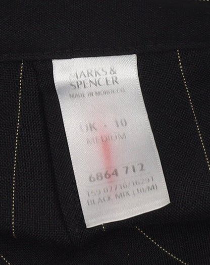 Womens UK Size 10 Marks and Spencer Regular Fit Business Casual Black Trousers