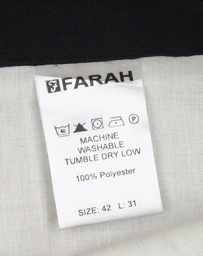 Farah Men's Black Trousers 42 Regular Workwear
