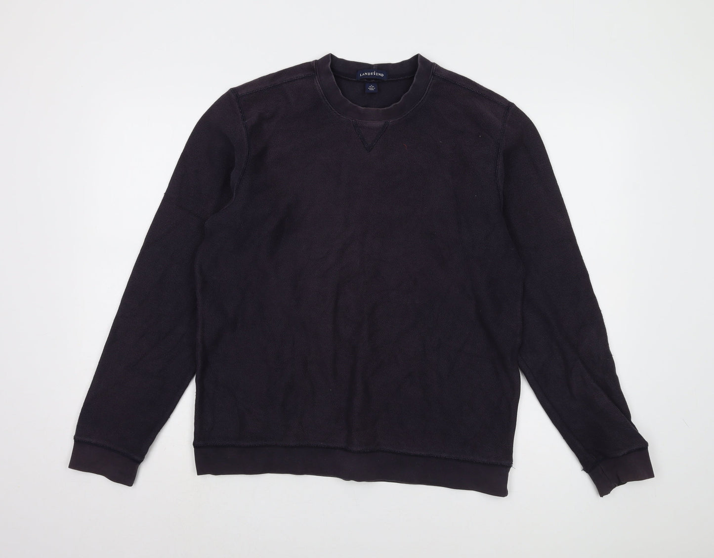 Mens UK Size M Lands' End Black Pullover Sweatshirt