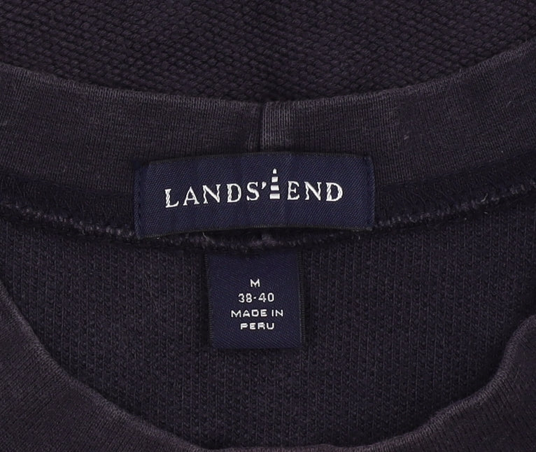 Mens UK Size M Lands' End Black Pullover Sweatshirt
