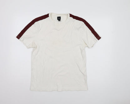 River Island Men’s Ivory T-Shirt Small Short Sleeve