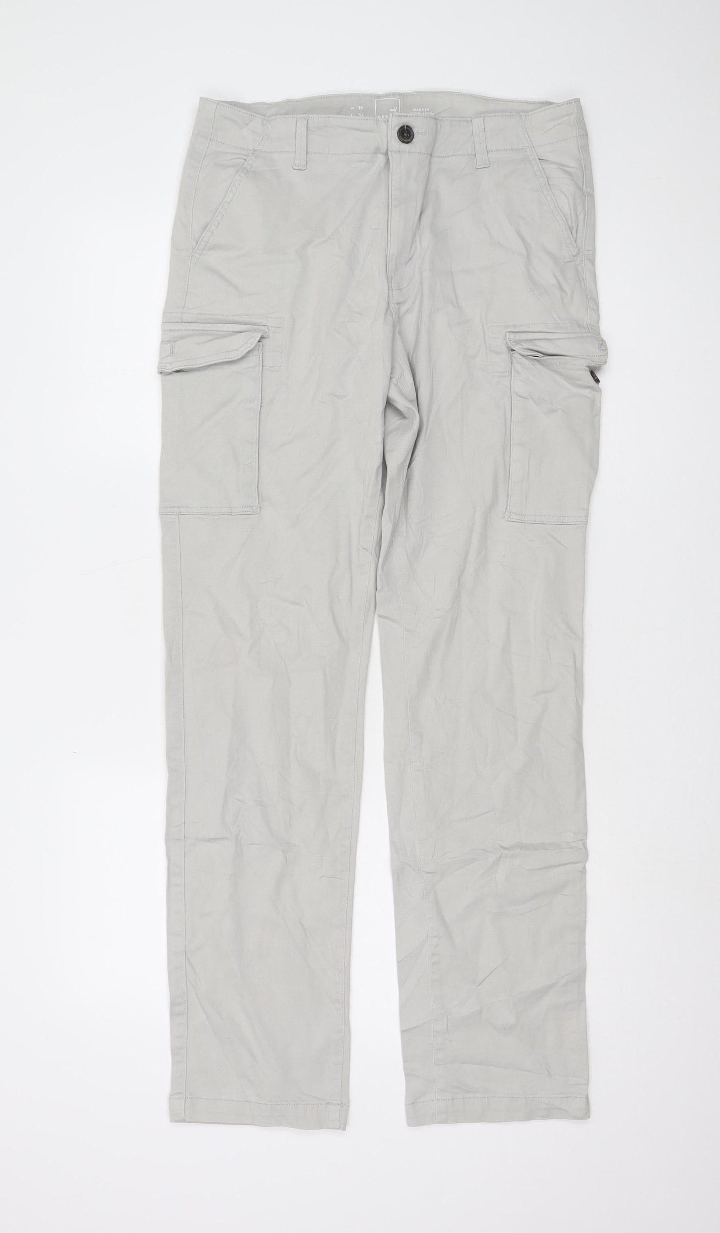 Meraki Men's Grey Cargo Trousers Size 39