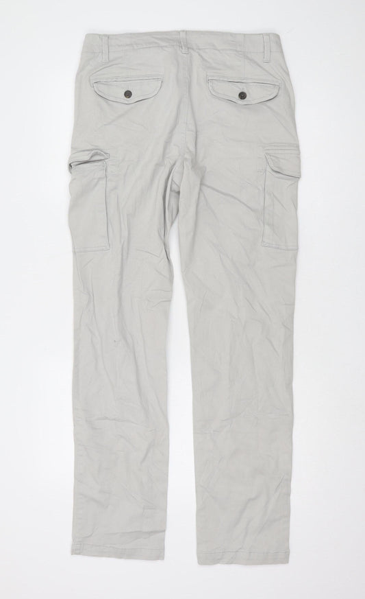 Meraki Men's Grey Cargo Trousers Size 39