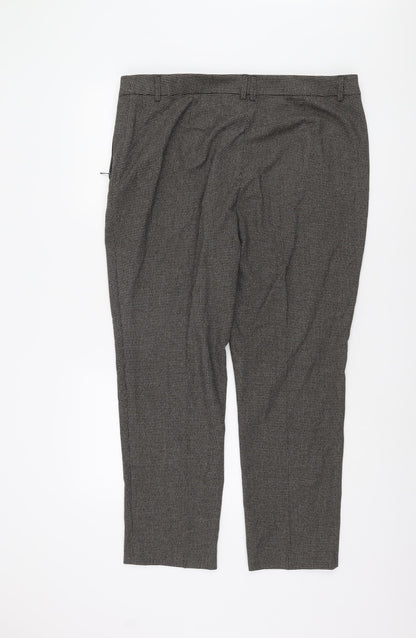 Womens UK Size 18 Marks and Spencer Regular Fit Dress Pants Brown Trousers