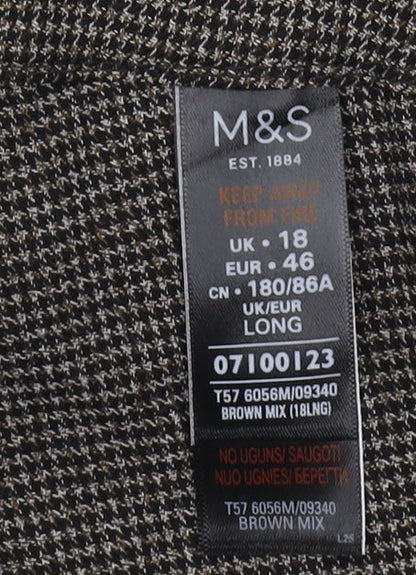 Womens UK Size 18 Marks and Spencer Regular Fit Dress Pants Brown Trousers