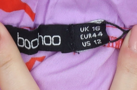 Boohoo Floral Women's Skirt, Size 16, Multicoloured