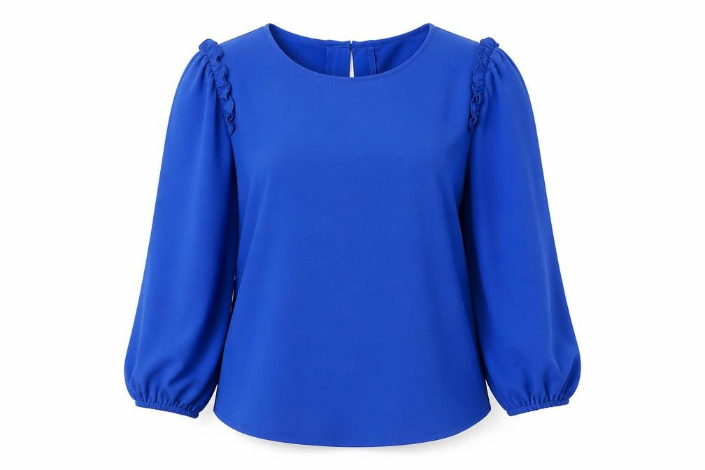 Womens UK Size S Adrianna Papell Blue Basic Blouse