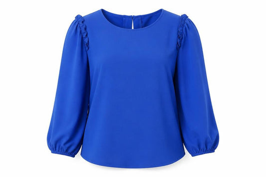 Womens UK Size S Adrianna Papell Blue Basic Blouse