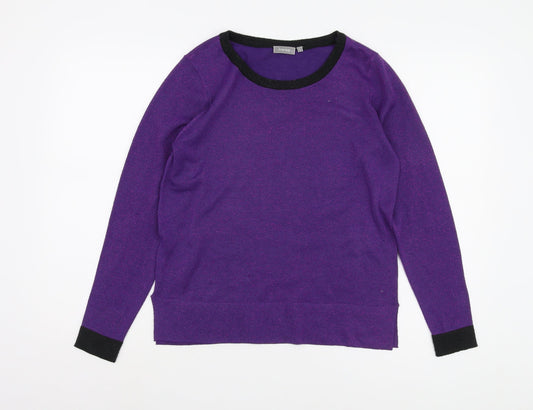 Womens UK Size S Fransa Purple Pullover Jumper
