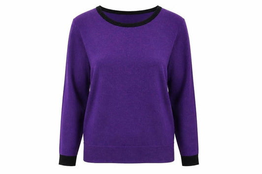 Womens UK Size S Fransa Purple Pullover Jumper