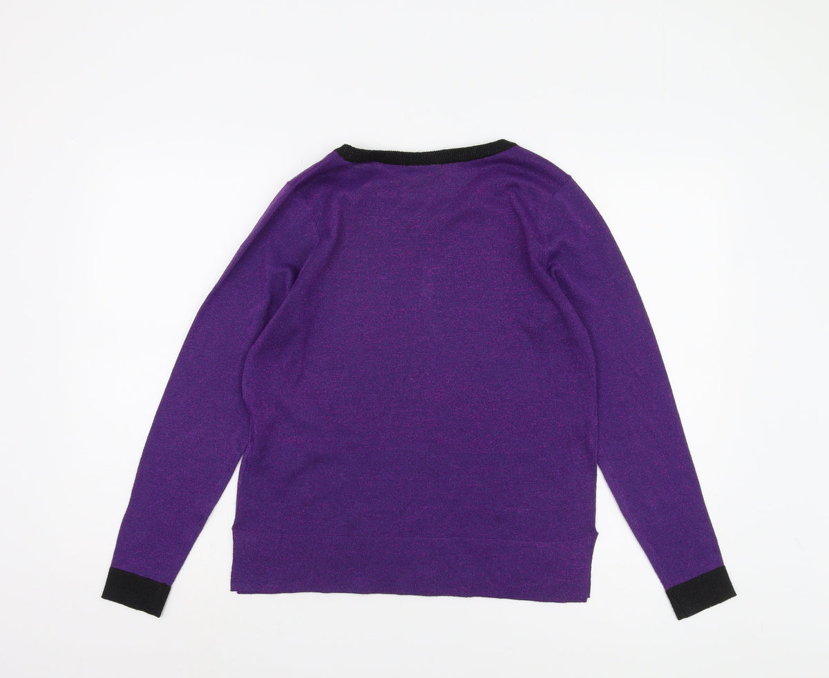 Womens UK Size S Fransa Purple Pullover Jumper