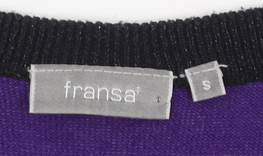 Womens UK Size S Fransa Purple Pullover Jumper
