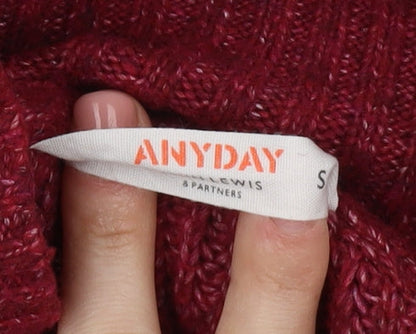 ANYDAY Women's Red High Neck Pullover Jumper Size S