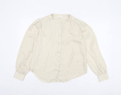Marks and Spencer Beige Women's Blouse, Size 8, Long Sleeve