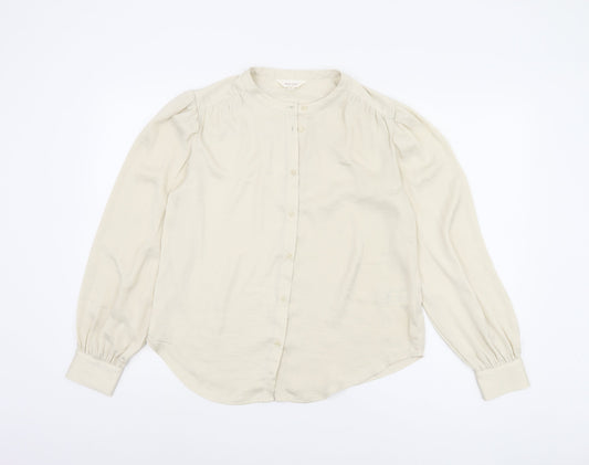 Marks and Spencer Beige Women's Blouse, Size 8, Long Sleeve