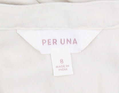 Marks and Spencer Beige Women's Blouse, Size 8, Long Sleeve