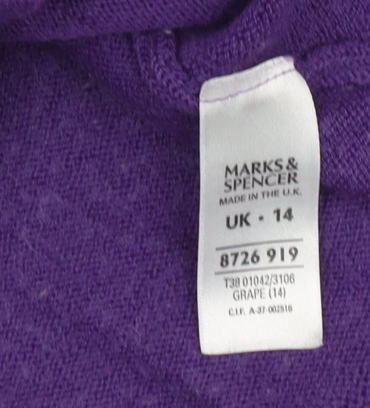 Womens UK Size 14 Marks and Spencer Purple Pullover Jumper