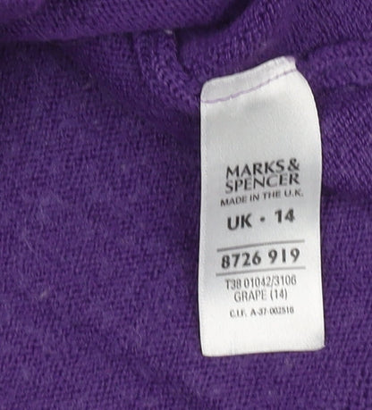 Womens UK Size 14 Marks and Spencer Purple Pullover Jumper