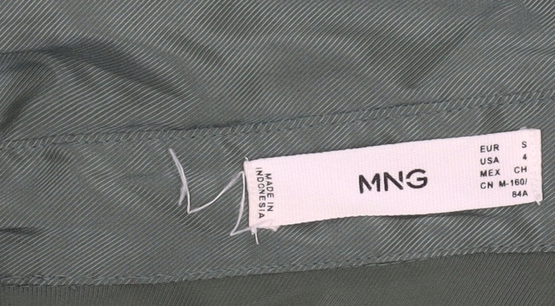 Womens UK Size 6 MNG Green Basic Button-Up