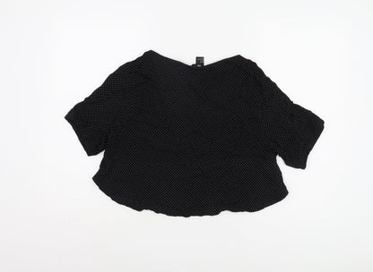Womens UK Size 10 H&M Black Basic Blouse