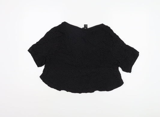 Womens UK Size 10 H&M Black Basic Blouse