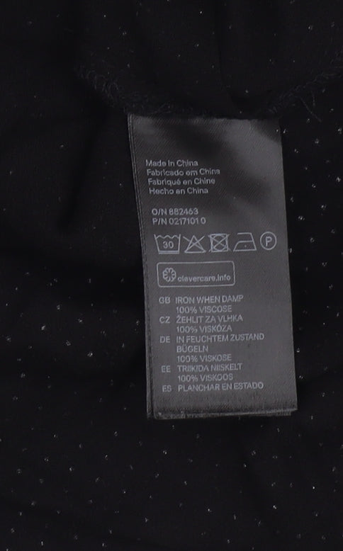 Womens UK Size 10 H&M Black Basic Blouse