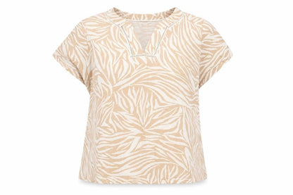 Womens UK Size 18 Spirit Beige Basic T-Shirt