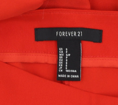 Forever 21 Women's Red Wide-Leg Trousers XS