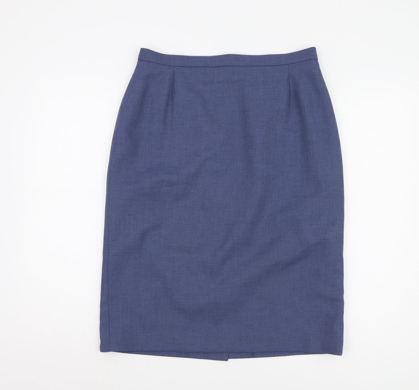 BHS Women's Blue Knee Length Pencil Skirt Size 14