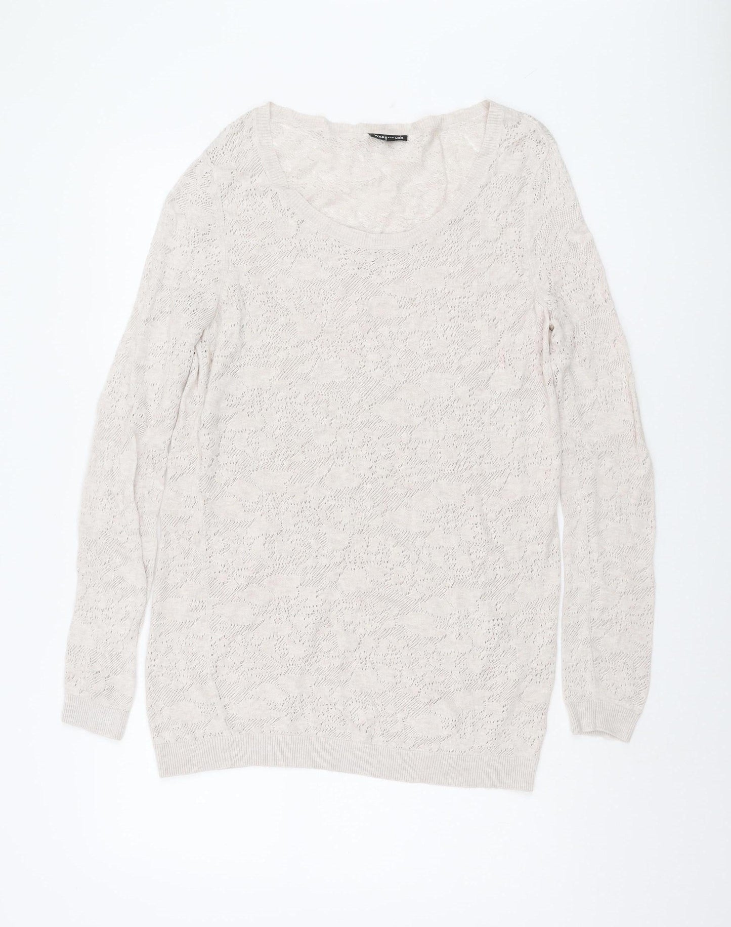 Womens UK Size 16 Warehouse Beige Pullover Jumper