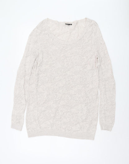 Womens UK Size 16 Warehouse Beige Pullover Jumper