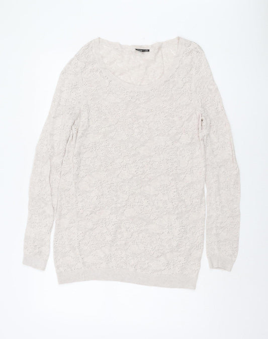 Womens UK Size 16 Warehouse Beige Pullover Jumper