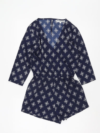 Dancing Leopard Blue Geometric Playsuit, Women's Size 6