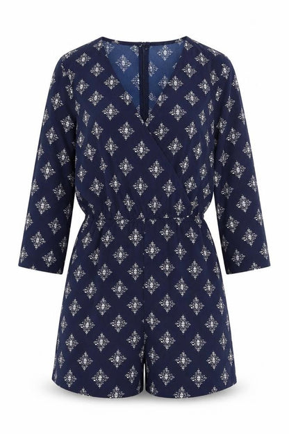 Dancing Leopard Blue Geometric Playsuit, Women's Size 6